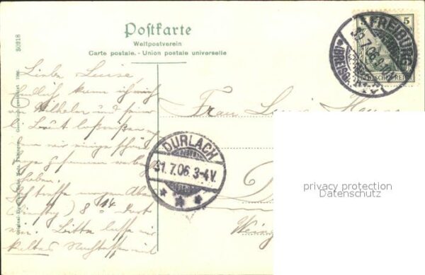 Freiburg Breisgau Friedrichsbuecke Litho – Bild 2