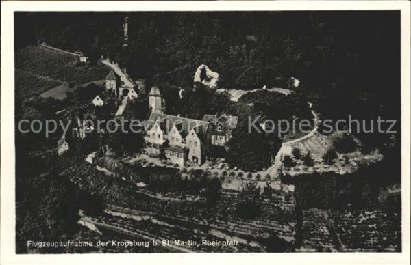 Kropsburg Fliegeraufnahme St. Martin Rheinplatz