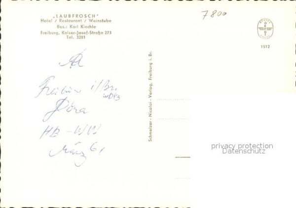 Freiburg Breisgau Hotel-Restaurant-Weinstube Laubfrosch – Bild 2
