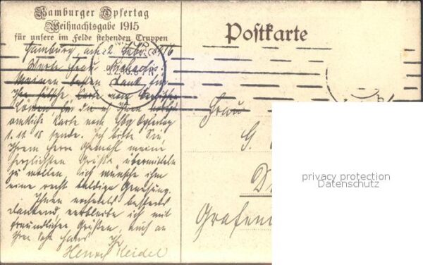 Hamburg Volkes Dank dem deutschen Heere Opfertag Weihnachtsgabe – Bild 2