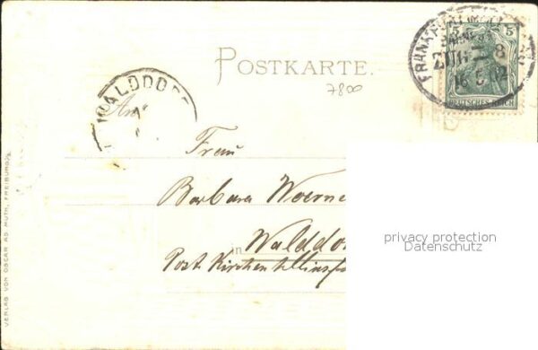 Freiburg Breisgau Fensterkarte Muenster vom Schlossberg Bahnpost – Bild 2