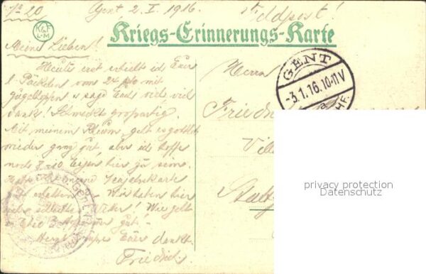 Gent Gand Flandre Zerstoerte Kirche von Externest Kriegserinnerungskarte 1. Welt – Bild 2
