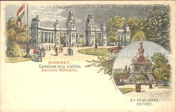 Budapest Exposition Millenaire Foebejarat Entree