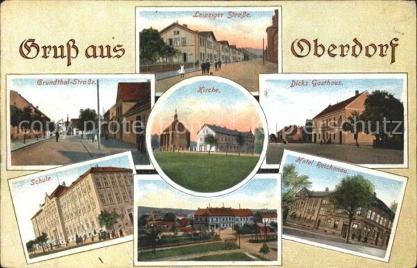 Oberdorf Horni Ves Leipziger Strasse Dicks-Gasthaus Schule Grundthal-Strasse