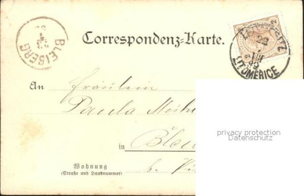 Leitmeritz Litomerice Nordboehmen Stadtplatz Kirche Gemeindehaus Sparcassa Litho – Bild 2