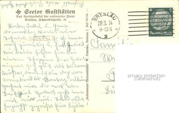 Breslau Niederschlesien Gaststaette NZ3 – Bild 2