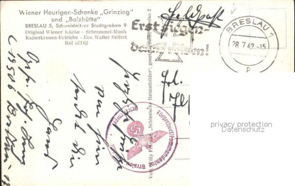Breslau Niederschlesien Wiener Heurigen-Schenke Grinzing – Bild 2