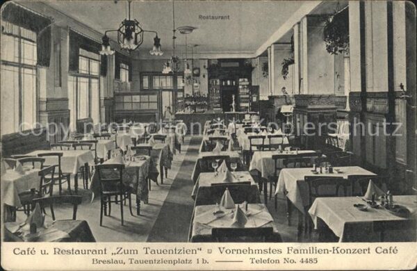 Breslau Niederschlesien Cafe u. Restaurant Zum Tauentzien