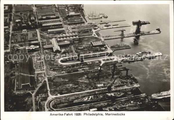 Philadelphia Pennsylvania Fliegeraufnahme Amerika-Fahrt Marinedocks