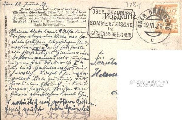 Oberdrauburg Kaernten Kuenstlerkarte Erholungsheim – Bild 2