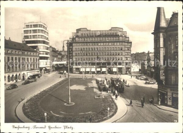 Reichenberg Liberec Boehmen Konrad Henlein Platz Haus der Donau Vers. A. G. NZ3