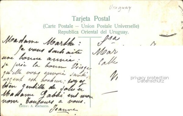 Montevideo Uruguay Correos y Telegrafos Stempel auf AK – Bild 2