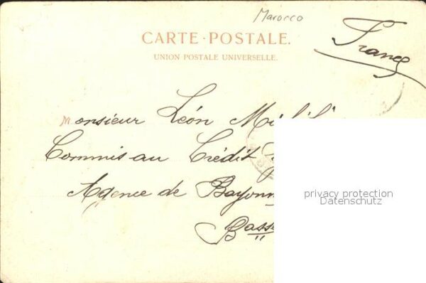 Tanger Tangier Tangiers SM Sultan Muley Abdul Aziz Stempel auf AK – Bild 2