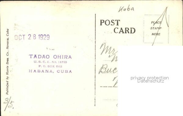 Habana Havana Prado and Morro Castle Stempel auf AK – Bild 2