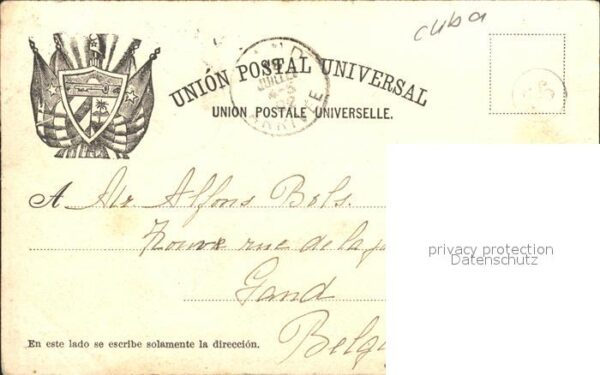 Habana Havana Un Pinal Pine Apple Field Wappen Stempel auf AK – Bild 2