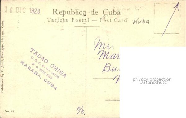Habana Havana Paseo Marti o Prado Stempel auf AK – Bild 2