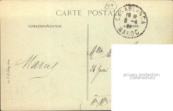 Casbah Tadla Le Corvees d eau Chevaux Stempel auf AK – Bild 2
