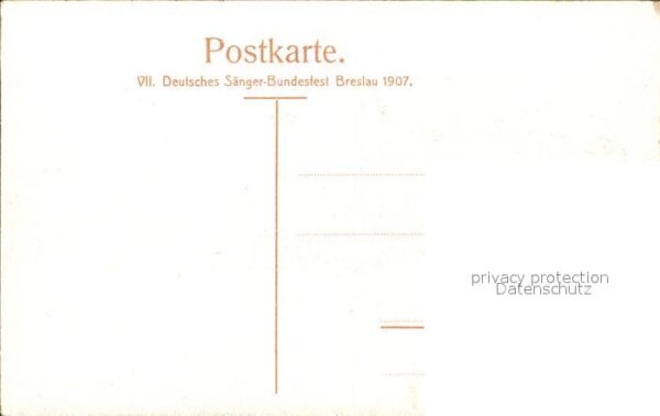 Breslau Niederschlesien Saengerhalle VII Deutsches Saenger Bundesfest 1907 Pferd – Bild 2