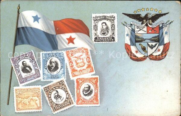 Panama Landesflagge Briefmarken Wappen