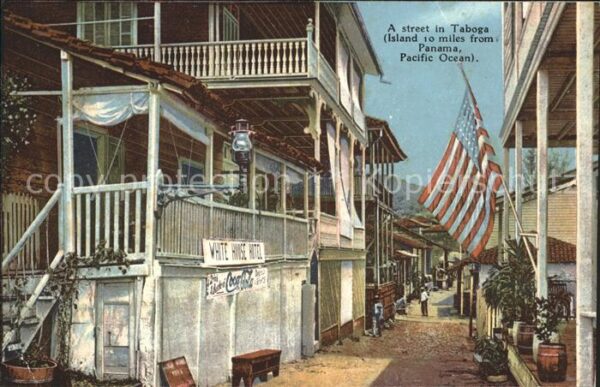 Taboga Street Scene Hotel Flag