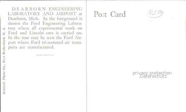 Dearborn Michigan Engineering Laboratory and Airport Fort Motor Company aerial v – Bild 2