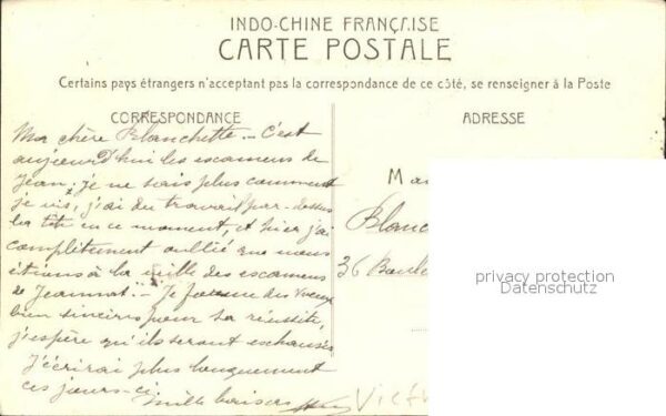 Tonkin Rue unique de Dap Cau Stempel auf AK – Bild 2