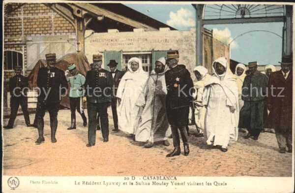 Casablanca Resident Lyautey et Sultan Moulay Yussef