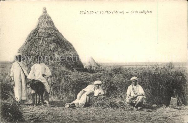 Maroc Marokko Cases indigenes Scenes et Types