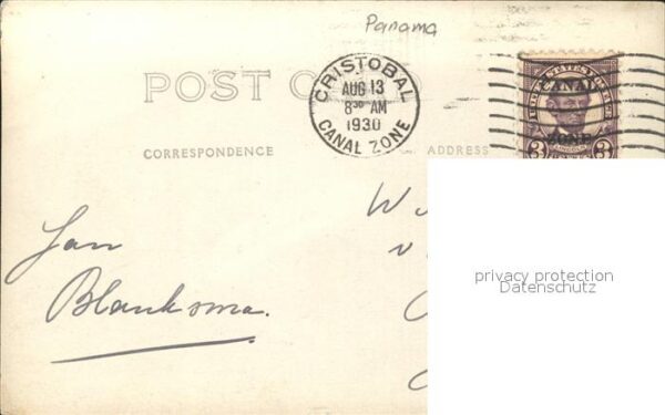 Cristobal Panama Canal Zone School Building Palm Tree – Bild 2