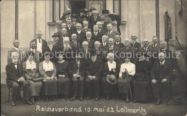 Leitmeritz Litomerice Nordboehmen Gruppenbild Reichsverband 10. Mai 1923