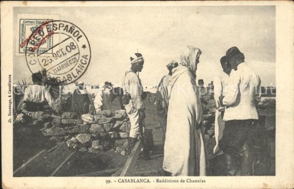Casablanca Redditions de Chaouias Stempel auf AK