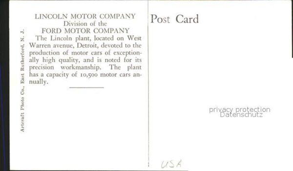 Detroit Michigan Lincoln Motor Company Division of Ford Motor Company aerial vie – Bild 2