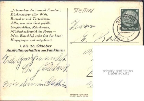 Stettin Szczecin Pommern Jahresschau der 1000 Freuden Ausstellungshallen am Funk – Bild 2