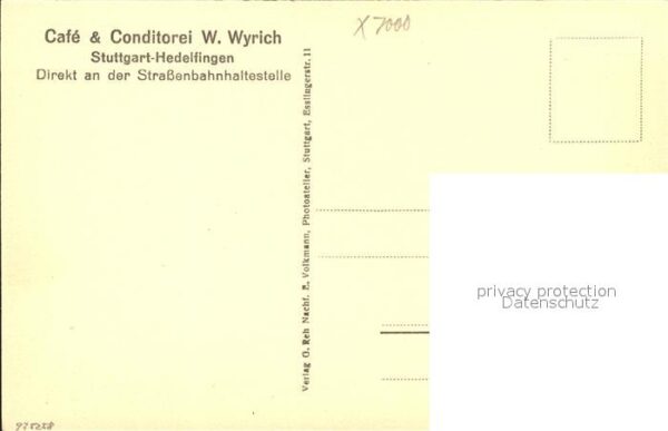 Hedelfingen Cafe Conditorei W. Wyrich – Bild 2