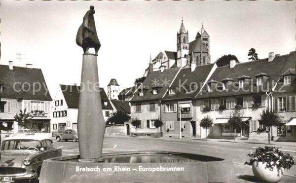 Breisach Rhein Europabrunnen Autos Muenster