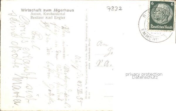 Emmendingen Gasthaus zum Jaegerhof Karl Engler – Bild 2
