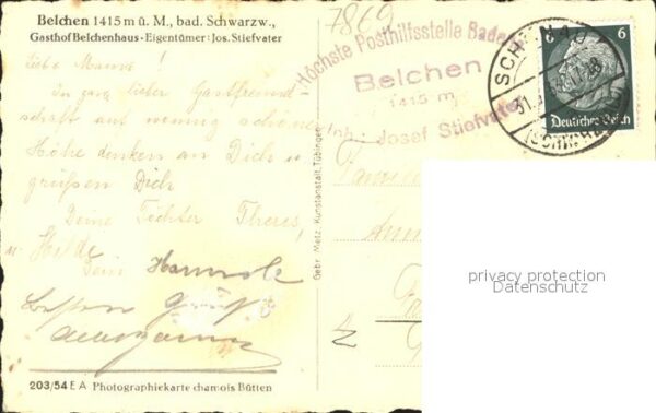 Belchen Baden Gasthaus Belchenhaus Jos. Stiefvater – Bild 2