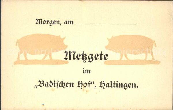 Haltingen Einladung Metzgete Badischer Hof
