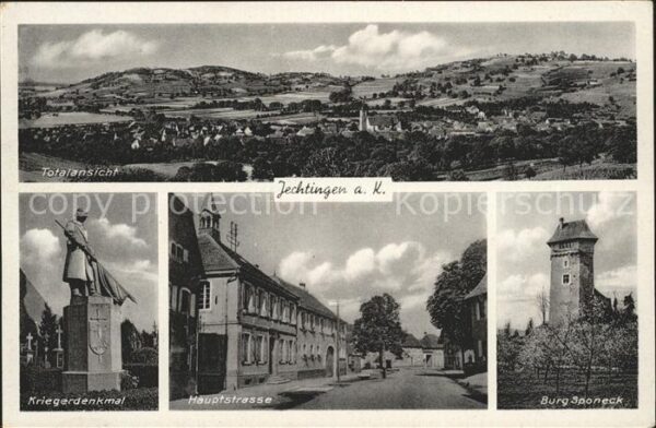 Jechtingen Hauptstrasse Kriegerdenkmal Burg Sponeck