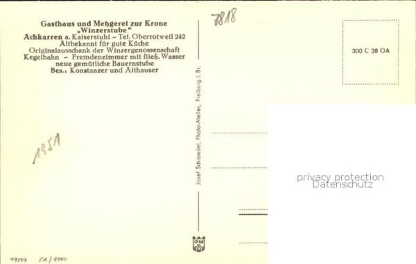 Achkarren Gasthaus Metzgerei zur Krone Winzerstube – Bild 2