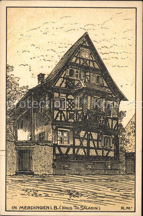 Merdingen Kuenstlerkarte Haus Th. Saladin