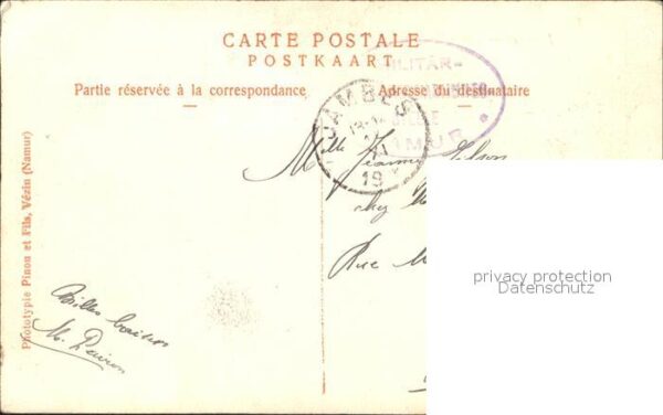 Assesse Place Communale Stempel auf AK – Bild 2