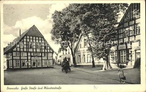 Bramsche Hase Muensterstrasse Pferdewagen Fachwerk