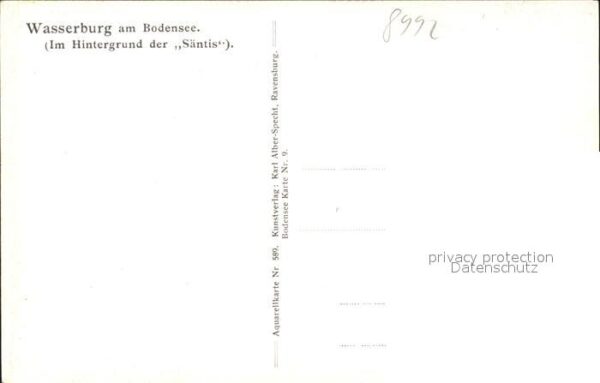 Wasserburg Bodensee Kuenstlerkarte mit Saentis – Bild 2