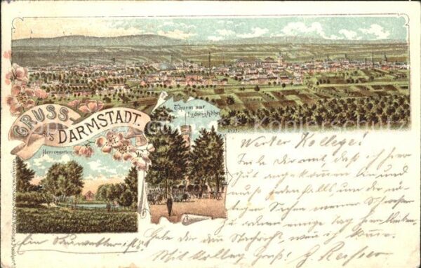 Darmstadt Turm auf Ludwighoehe und total