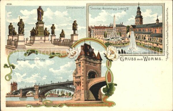 Worms Rhein Denkmal Grossherzog Ludwig Lutherdenkmal Bruecke
