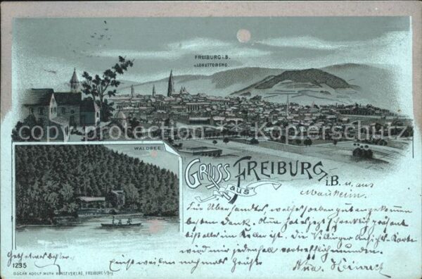 Freiburg Breisgau Blick vom Lorettoberg Waldsee