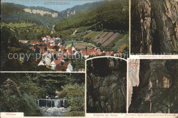 Gutenberg Lenningen Gussmanshoehle Domhalle Kanzel Hoellstern Wasserfall