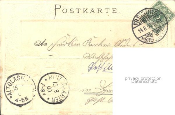 Freiburg Breisgau Gedicht Johann Peter Hebel Litho – Bild 2