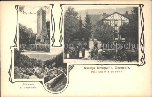 Lautertal Odenwald Kuralpe-Kreuzhof Ohlyturm Felsenmeer